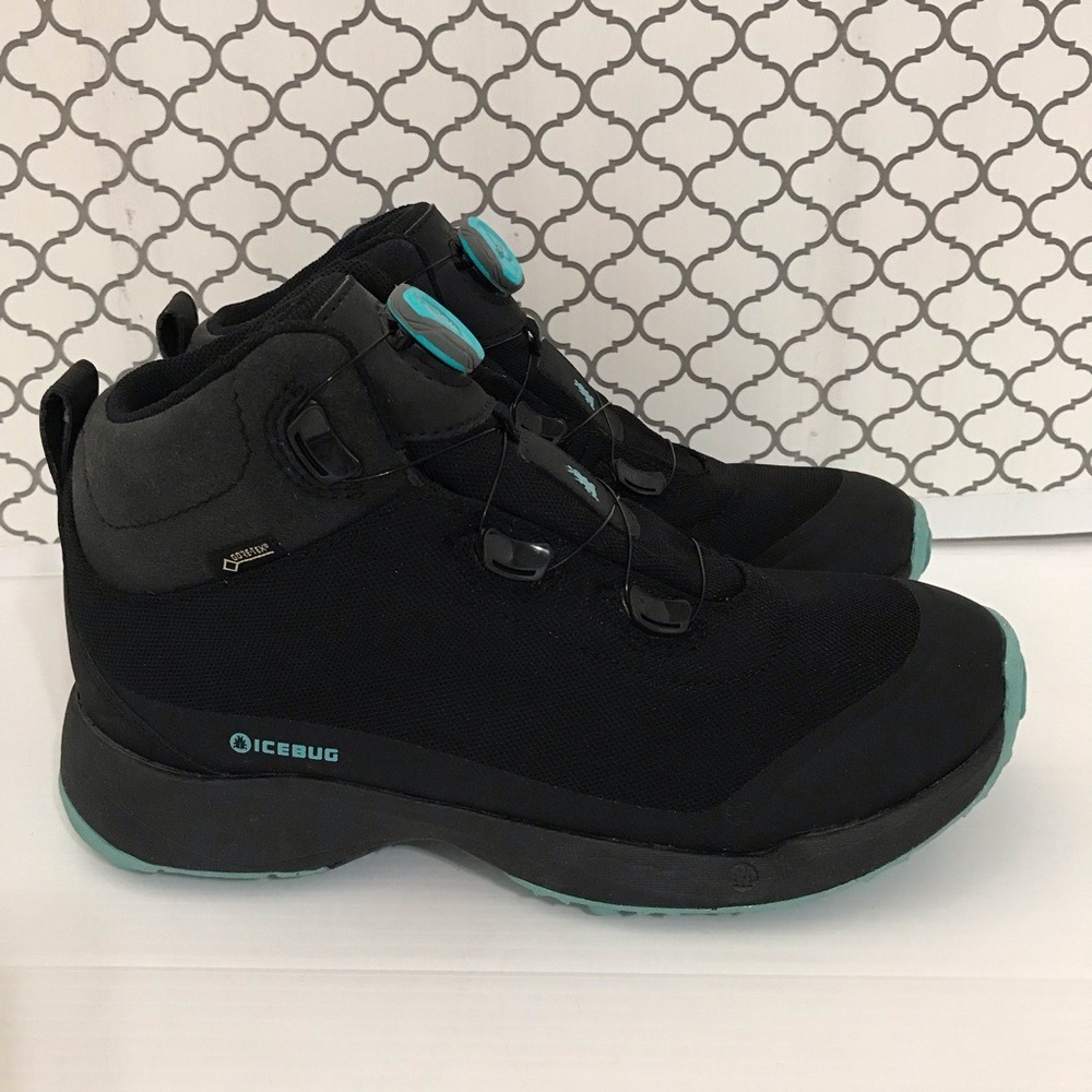 Icebug Stavre Boots Black Blue GTX BOA Waterproof Hiking Snow Bug W’s 10